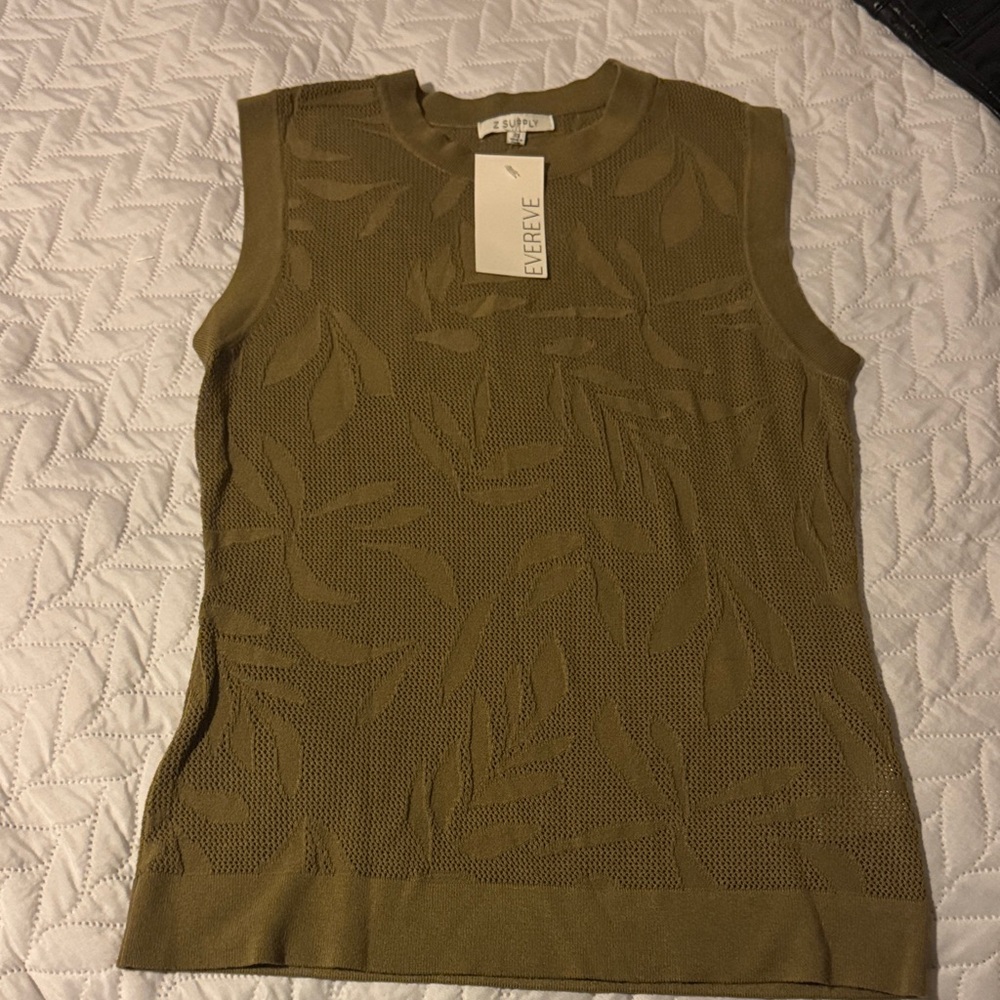 Z Supply Olive Leaf Pattern Tank Top